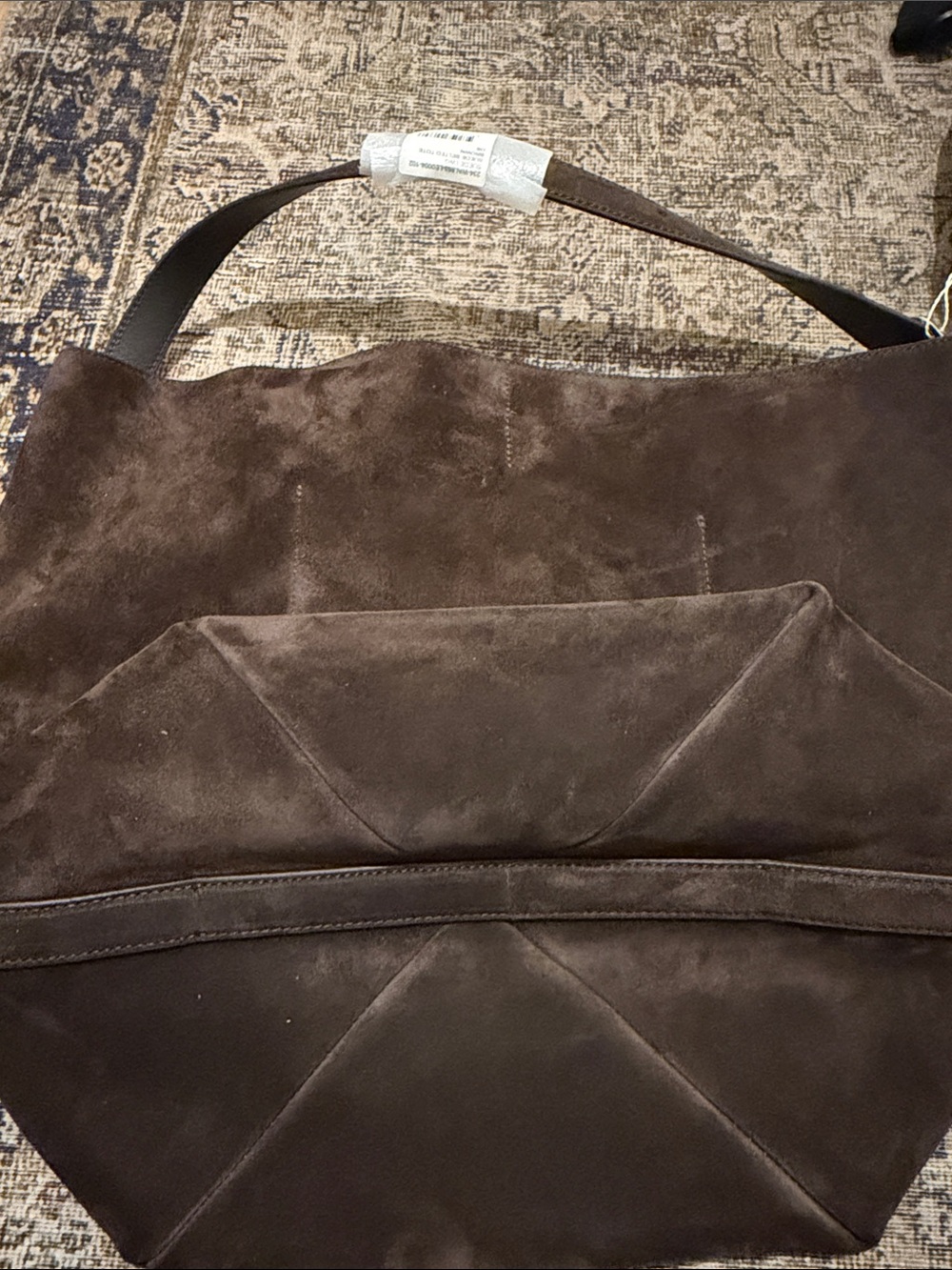 Toteme Dark Brown Suede Messenger Bag with Shoulder Strap - Picture 4 of 10